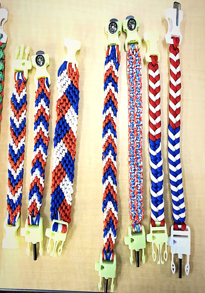 American Flag Paracord Bracelet, Survival 550 Cord Bracelet, USA