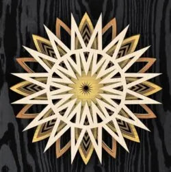 Laser Cut Multi-Layered Sunrise's Burst of Light Mandala