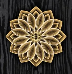 Laser Cut Multi-Layered Floral Favor Mandala