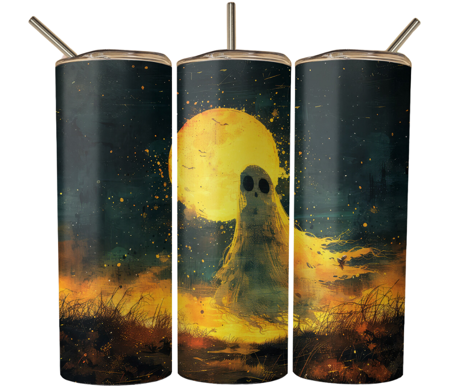 Halloween Ghost Oil Painting Sublimation Tumbler