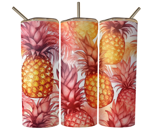 Warm Tone Pineapples Sublimation Tumbler