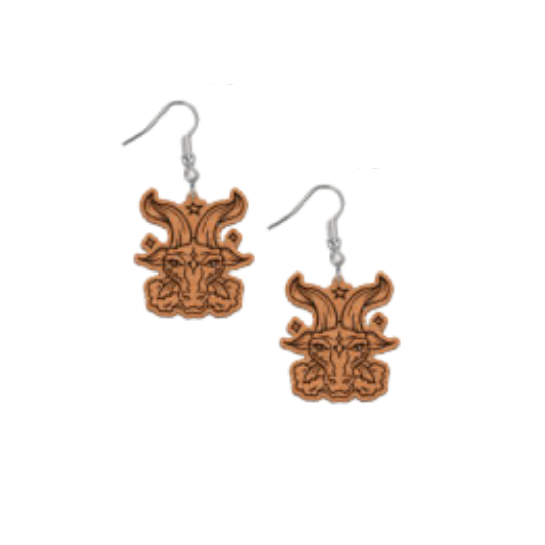 Zodiac Sketch Capricorn Earrings