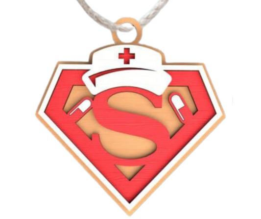 Wood Ornament Super Nurse