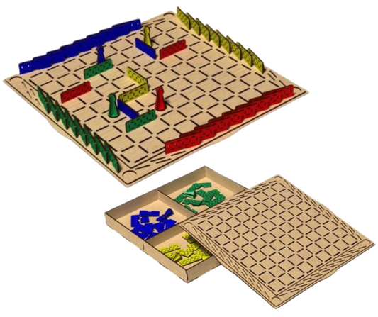 Laser Cut Wood Quoridor Strategy Game