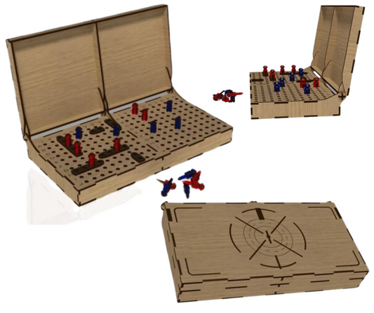 Laser Cut Wood Battleship Game