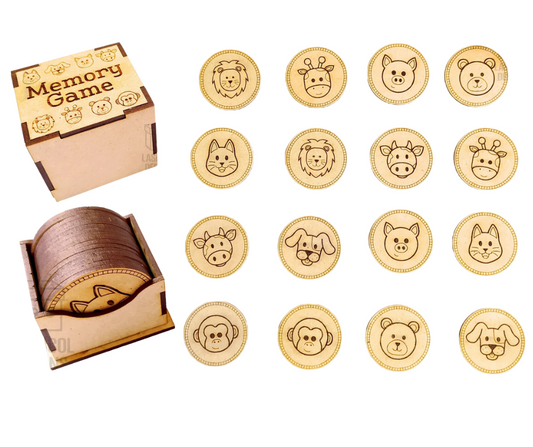 Laser Cut Wood Memory Game - Animals