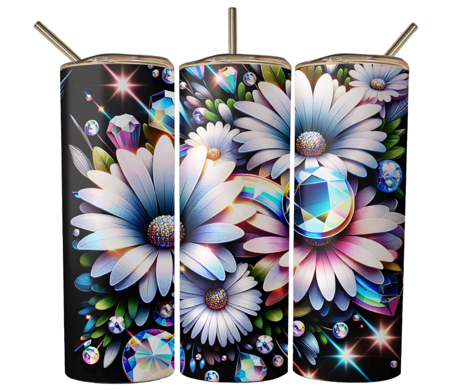 Daisies and Gems Sublimation Tumbler