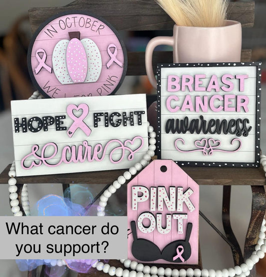 Breast Cancer Tiered Tray Set