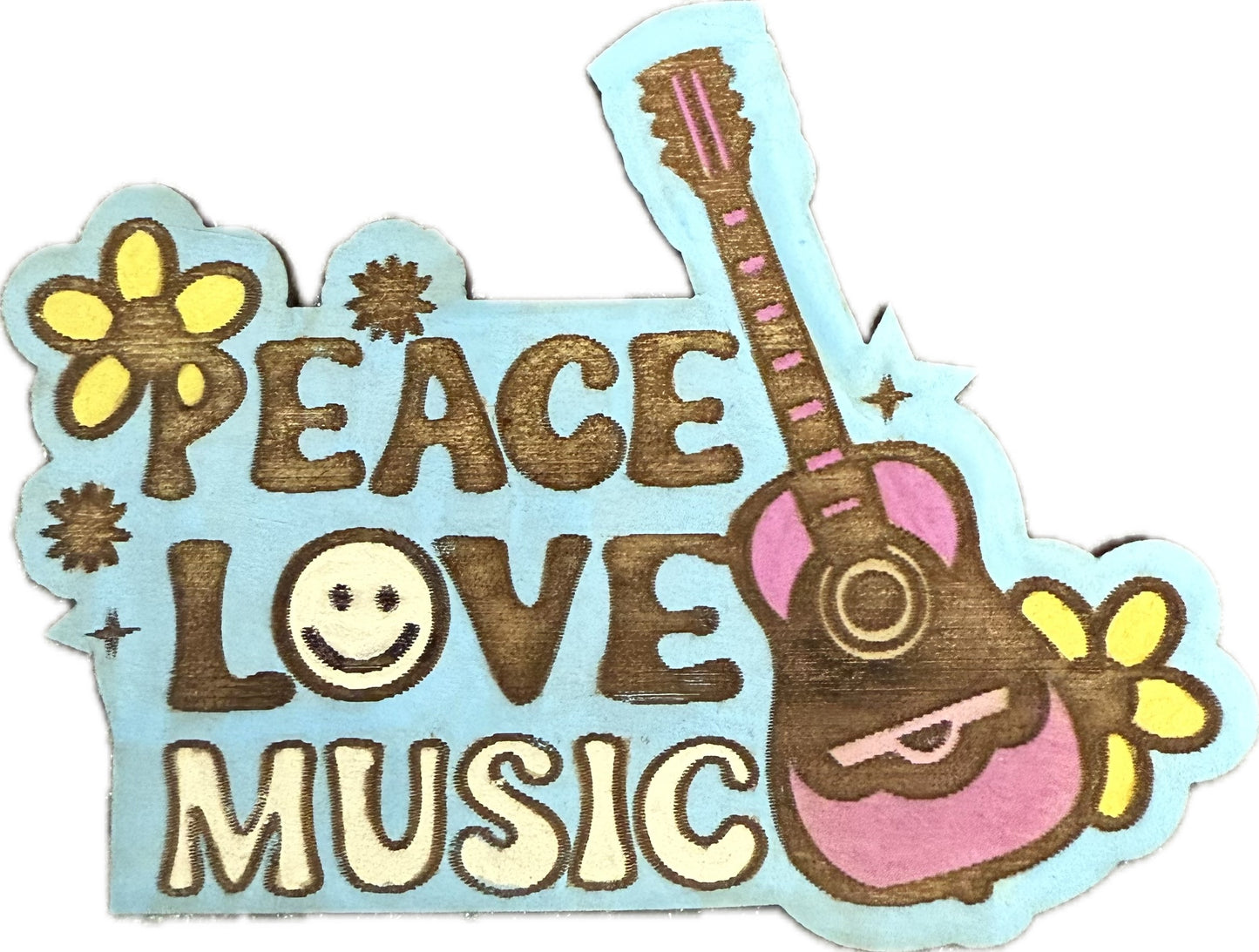 Laser Cut Magnet - Peace Love Music