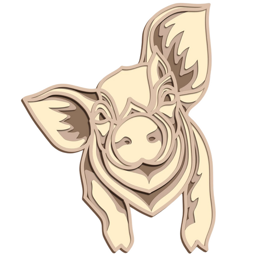 Laser Cut Happy Pig