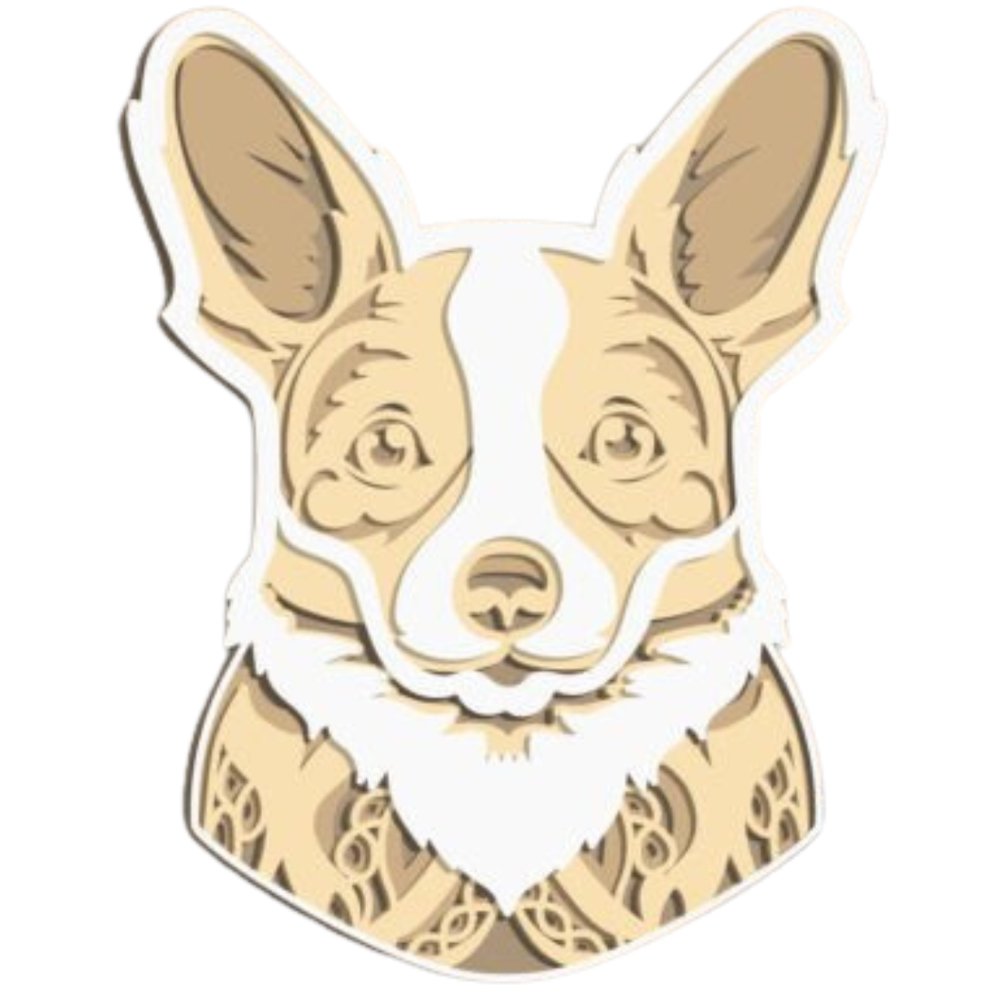 Laser Cut Corgi Bust