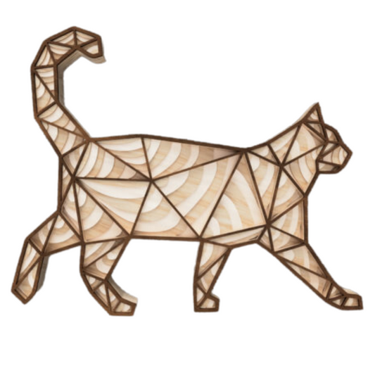 Laser Cut Geometric Cat