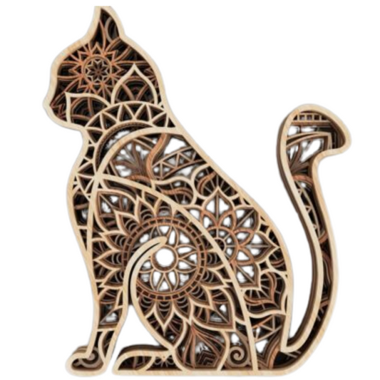 Laser Cut Mandala Cat