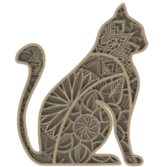 Laser Cut Floral Cat