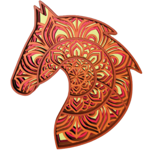 Laser Cut Mandala Horse Head