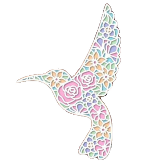 Laser Cut Floral Hummingbird