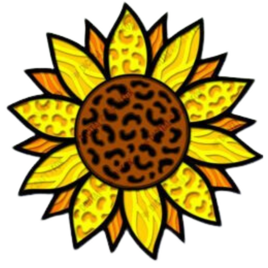 Laser Cut Leopard Sunflower