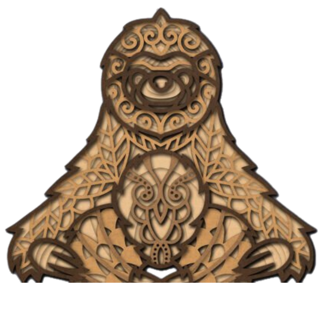 Laser Cut Sitting Sloth