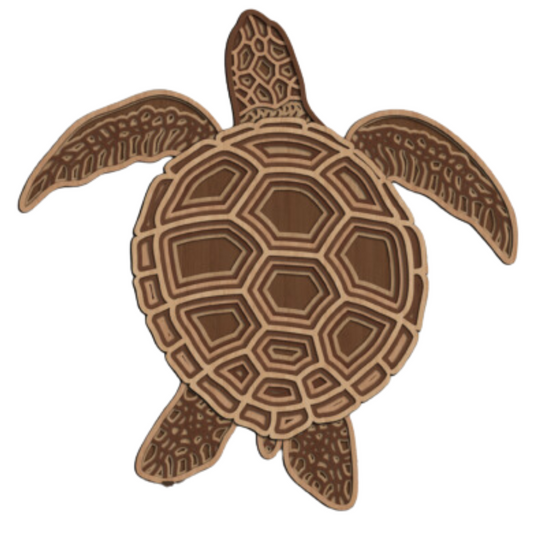 Laser Cut Swimming Sea Turtle