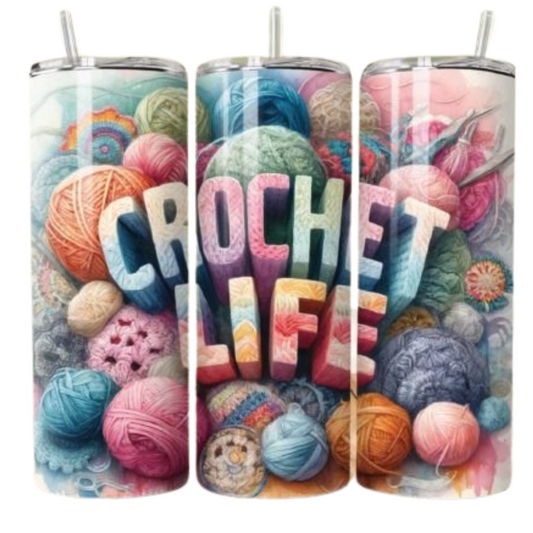 Crochet Life Sublimation Tumbler