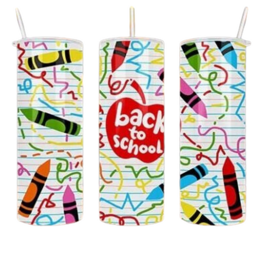 Back 2 School Crayon Sublimation Tumbler