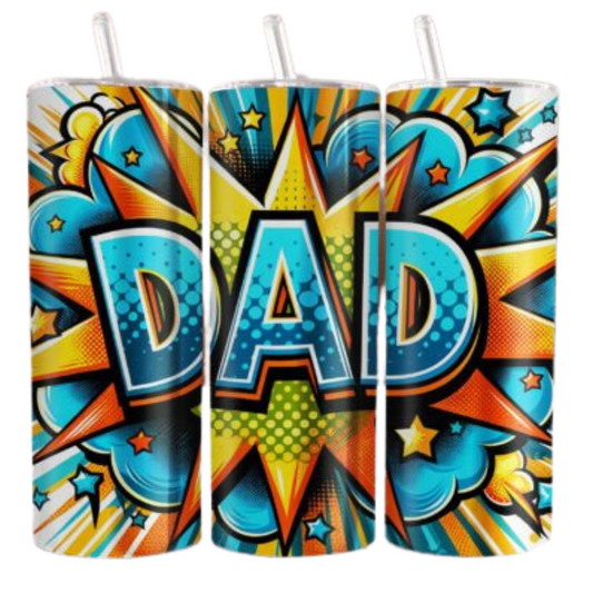 Comic Style Dad Sublimation Tumbler