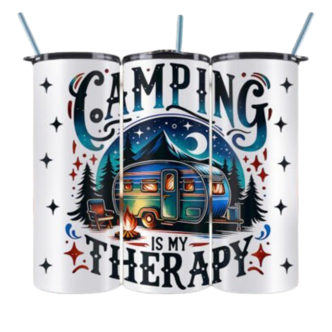 Camping is my Therapy Sublimation Tumbler