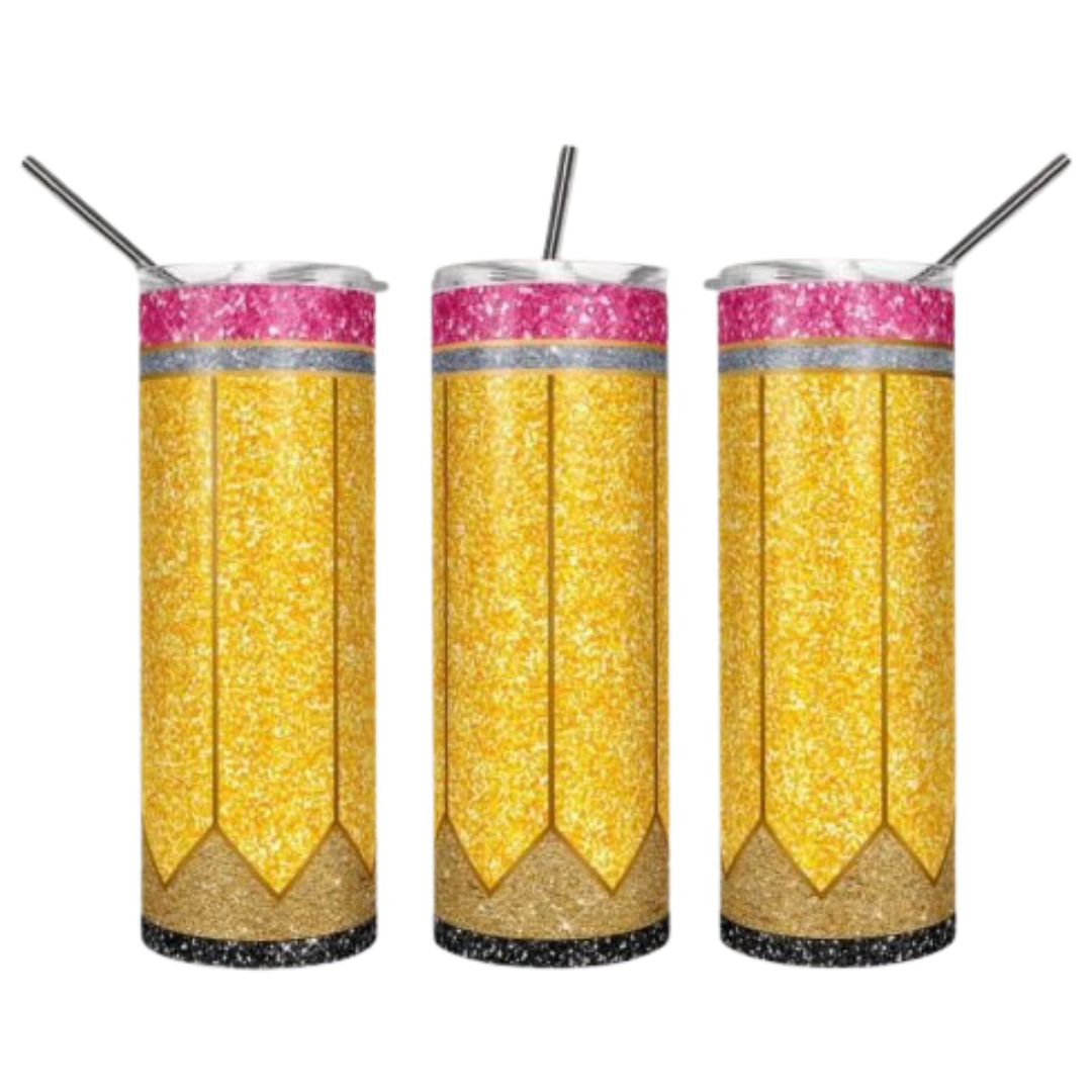 Glitter Pencil Sublimation Tumbler