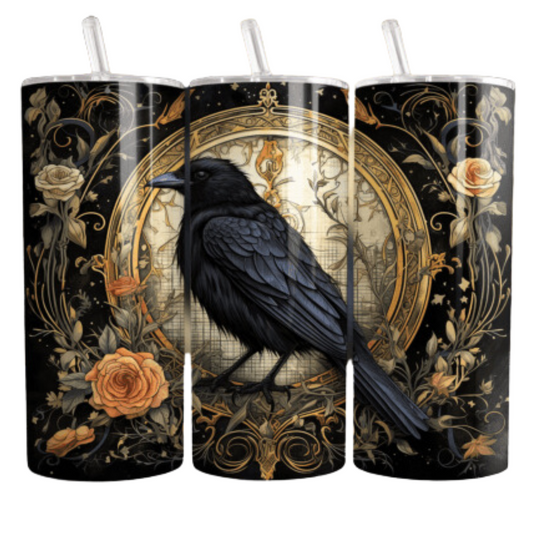 Raven and Roses Sublimation Tumbler