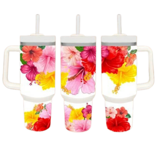 Hibiscus Flowers Sublimation Tumbler