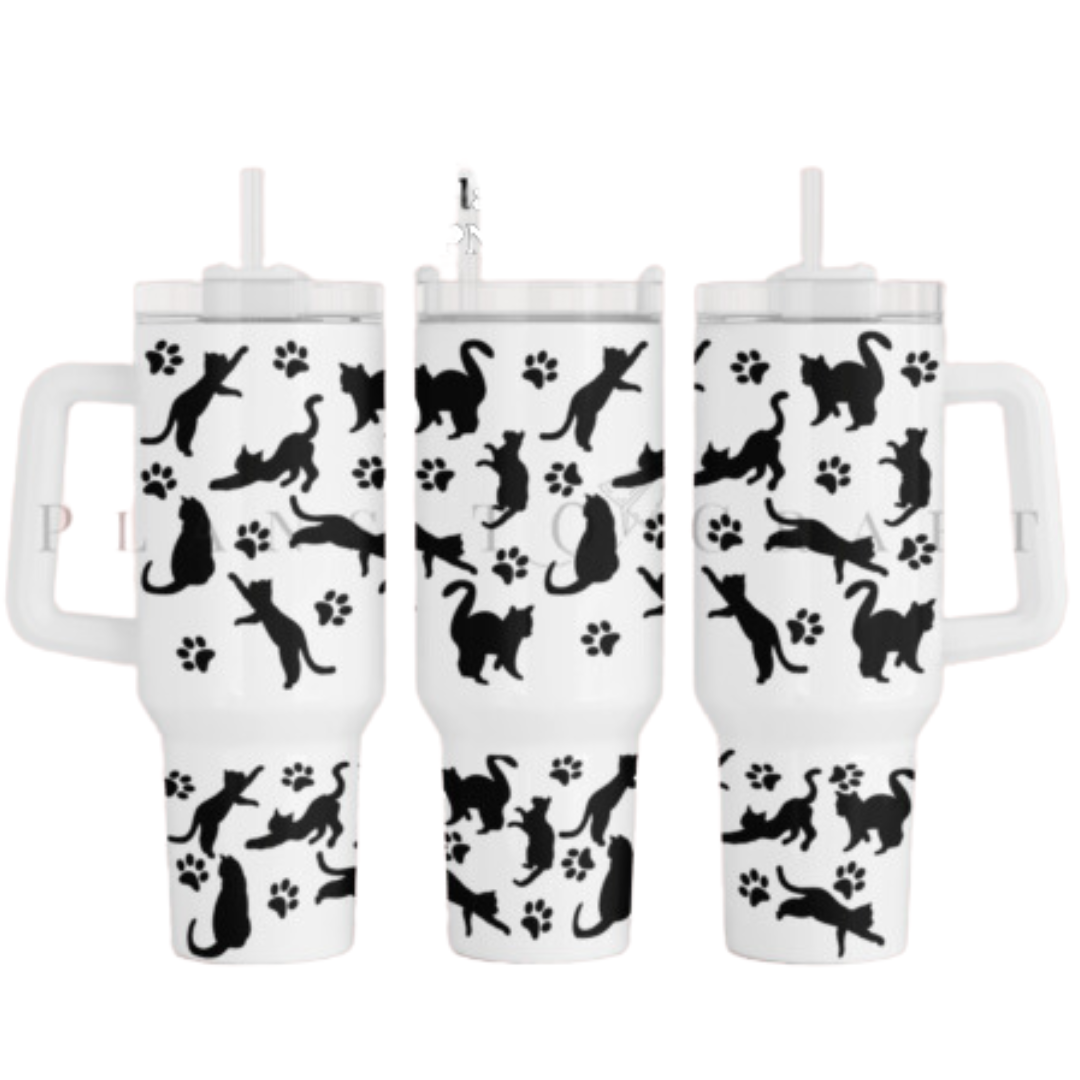 Cat Silhouette Sublimation Tumbler