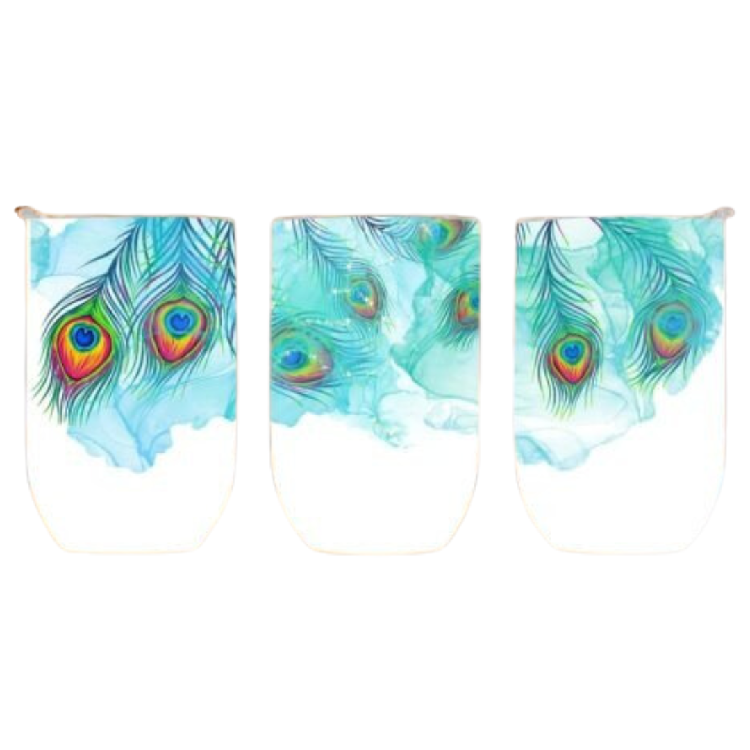 Peacock Feathers Sublimation Tumbler