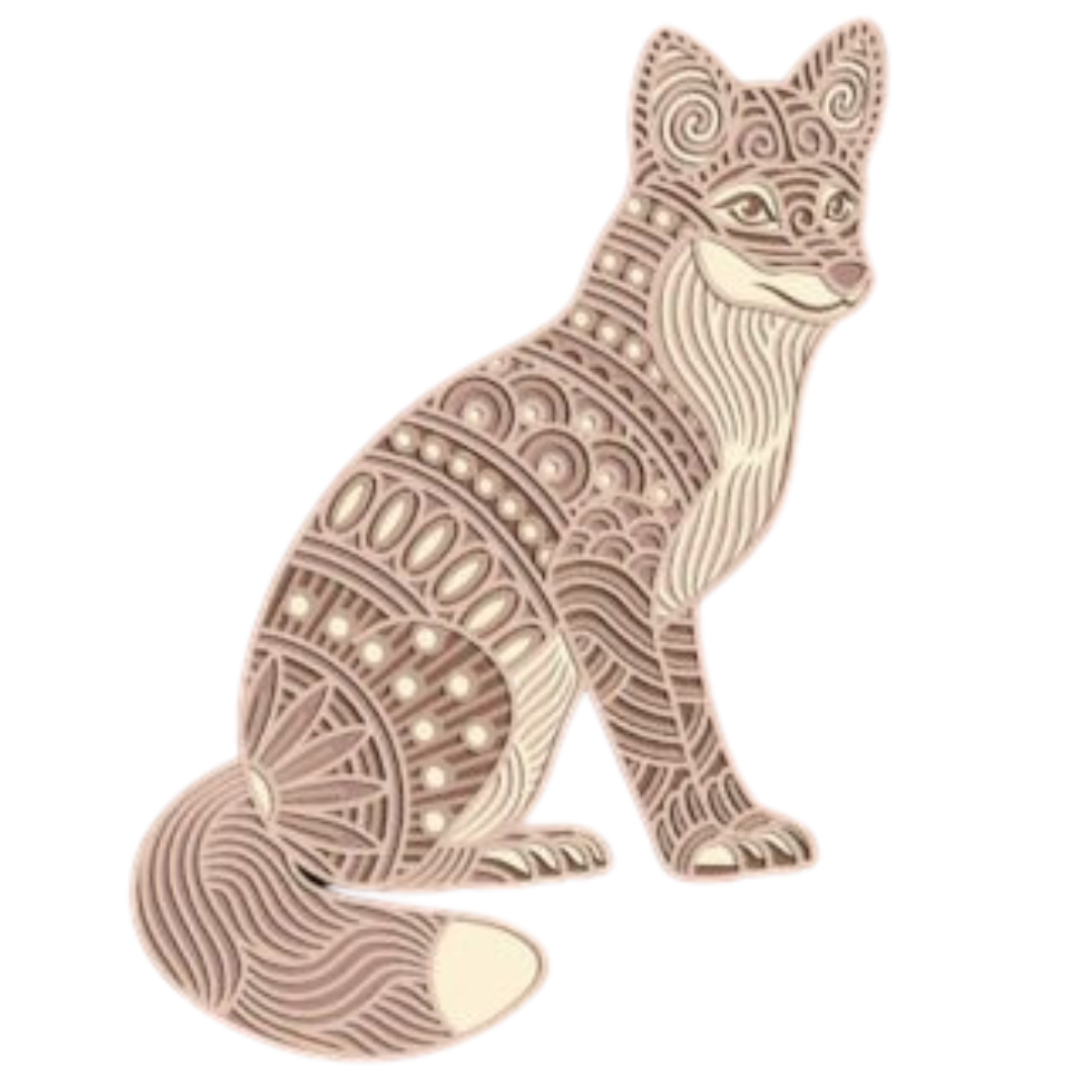 Laser Cut Sitting Fox