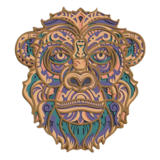 Laser Cut Gorilla Face