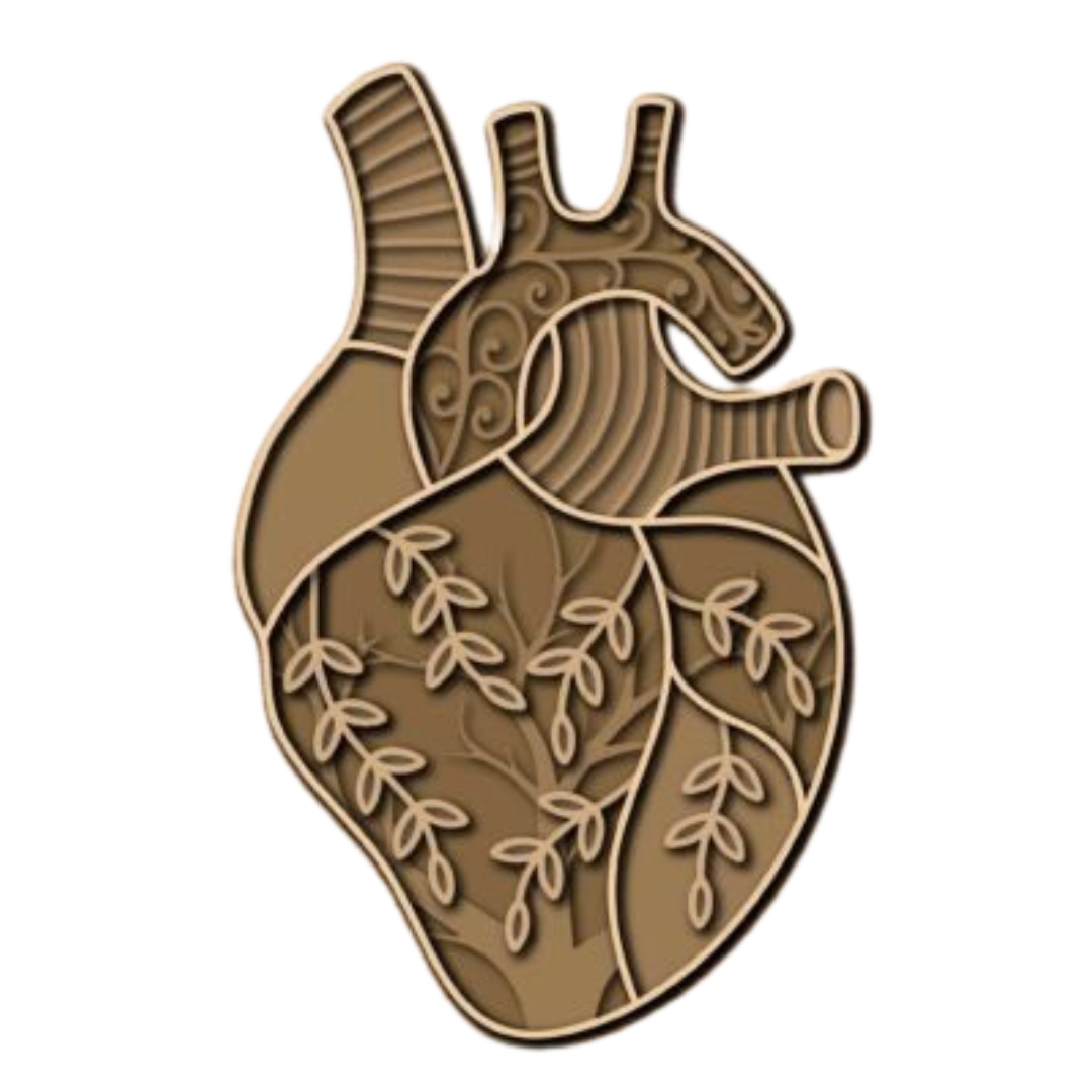 Laser Cut Boho Human Heart