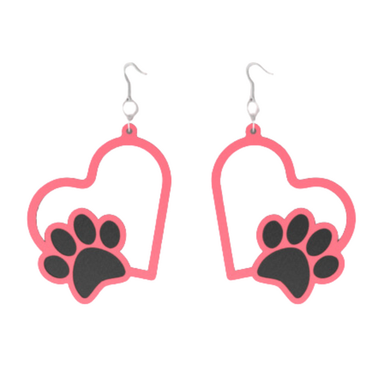 Paw Heart Earrings