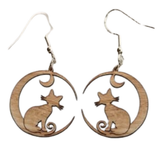 Cat Moon Earrings