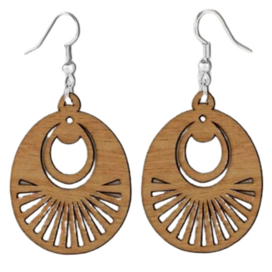 Bursting Wooden Earrings