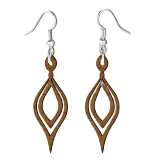 Delicate Teardrop Wooden Earrings