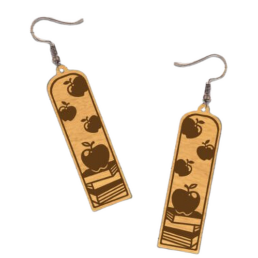 Apples and Books Bar Earrings