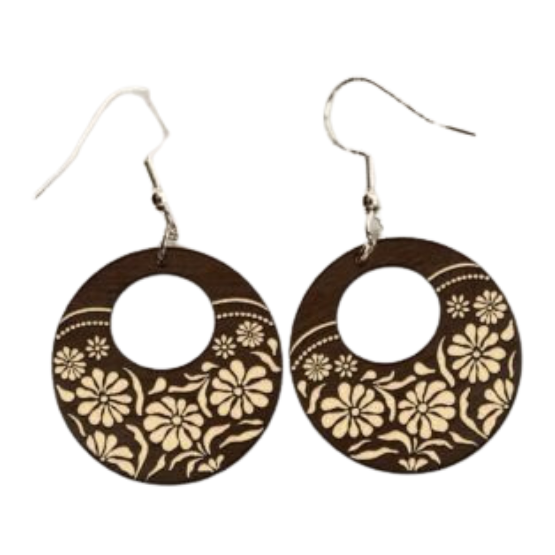 Floral Disc Earrings