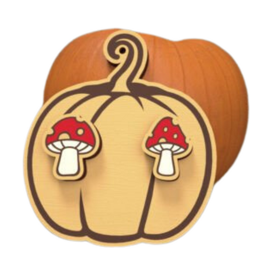 Autumn Mushroom Stud Earrings