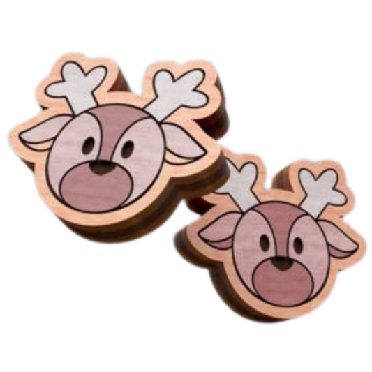 Reindeer Head Stud Earrings