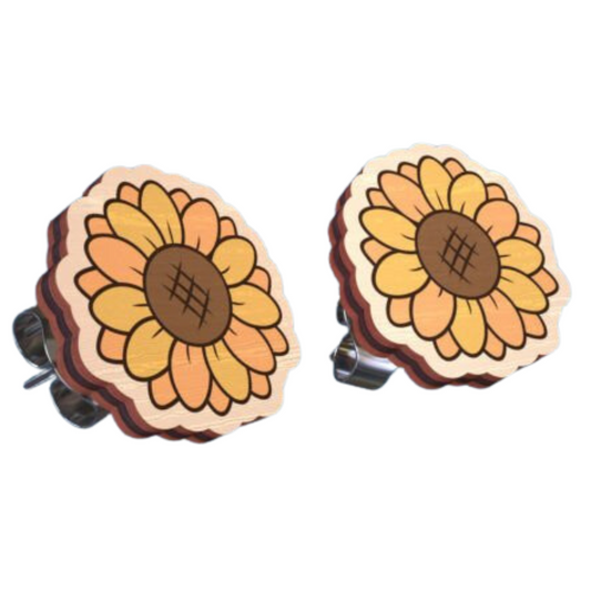 Sunflower Bloom Stud Earrings