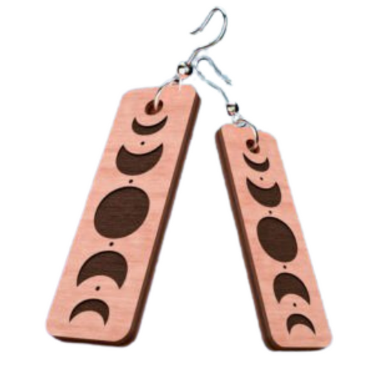 Moon Phase Bar Earrings