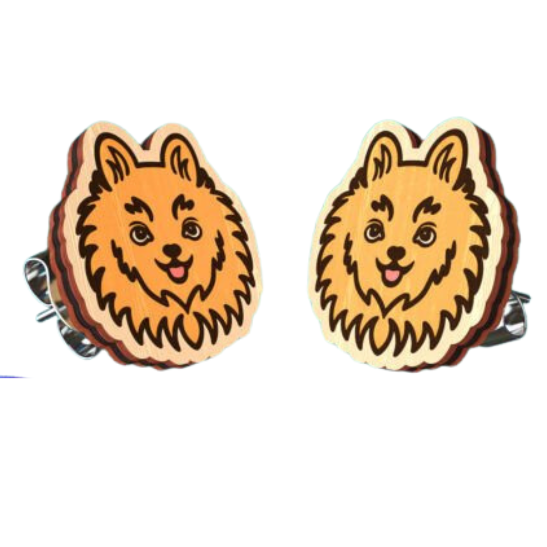 Pomeranian Stud Earrings