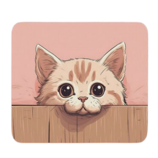 Peeking Manx Cat Mousepad