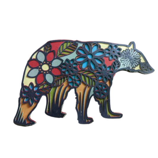 Laser Cut Floral Bear