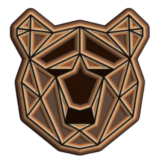 Laser Cut Geometric Bear Head