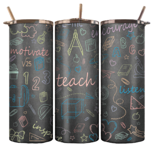 Chalkboard Teacher Sublimation Tumbler